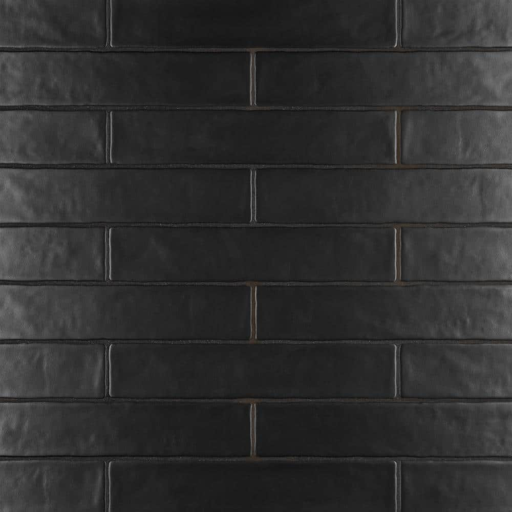 Chester 2 x 10 Ceramic Brick Look Subway Tile Merola Tile Black