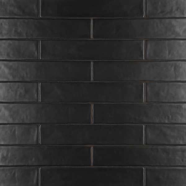 Merola Tile Chester Matte Nero 2 in. x 10 in. Ceramic Wall Tile (13.44 sq. ft./Case)