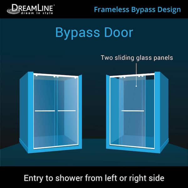DreamLine Encore 56 in. to 60 in. W x 76 in. H Sliding Semi