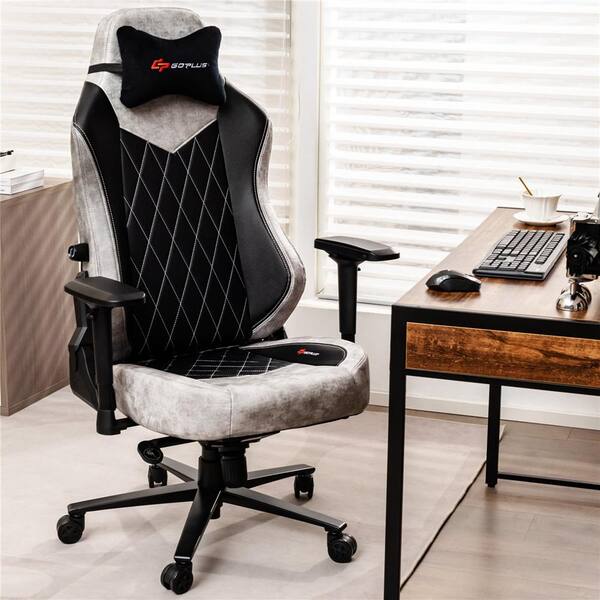 Costway Faux Leather Swivel Adjustable Height Ergonomic Gaming