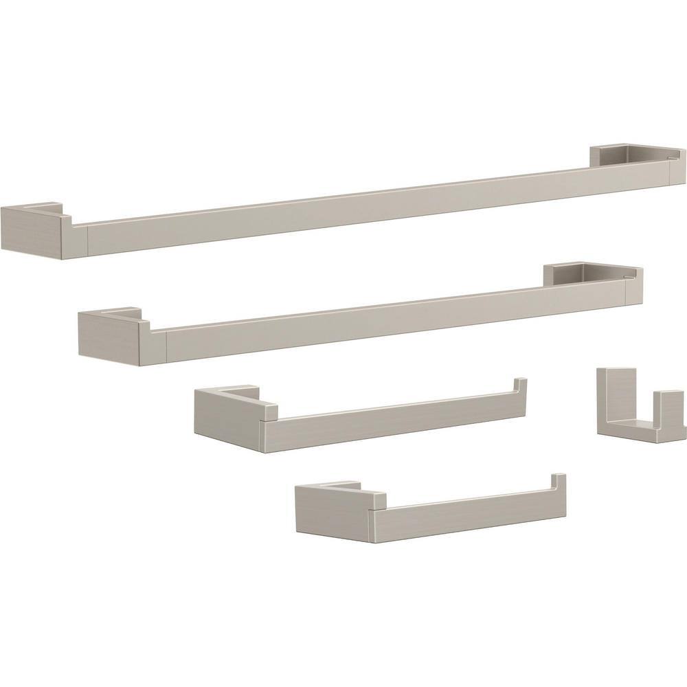 Beaufort 5-Piece Bath Hardware Set 18, 24 in. Towel Bars, Toilet Paper Hold