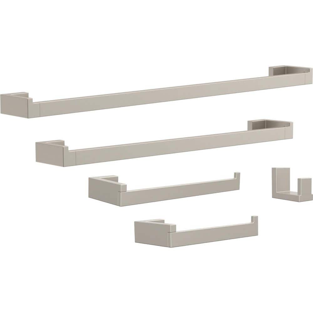 Beaufort Brushed Nickel 5-Piece Bathroom Hardware Set