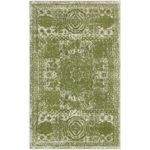 Bromley Wells Green 3 ft. x 5 ft. Area Rug