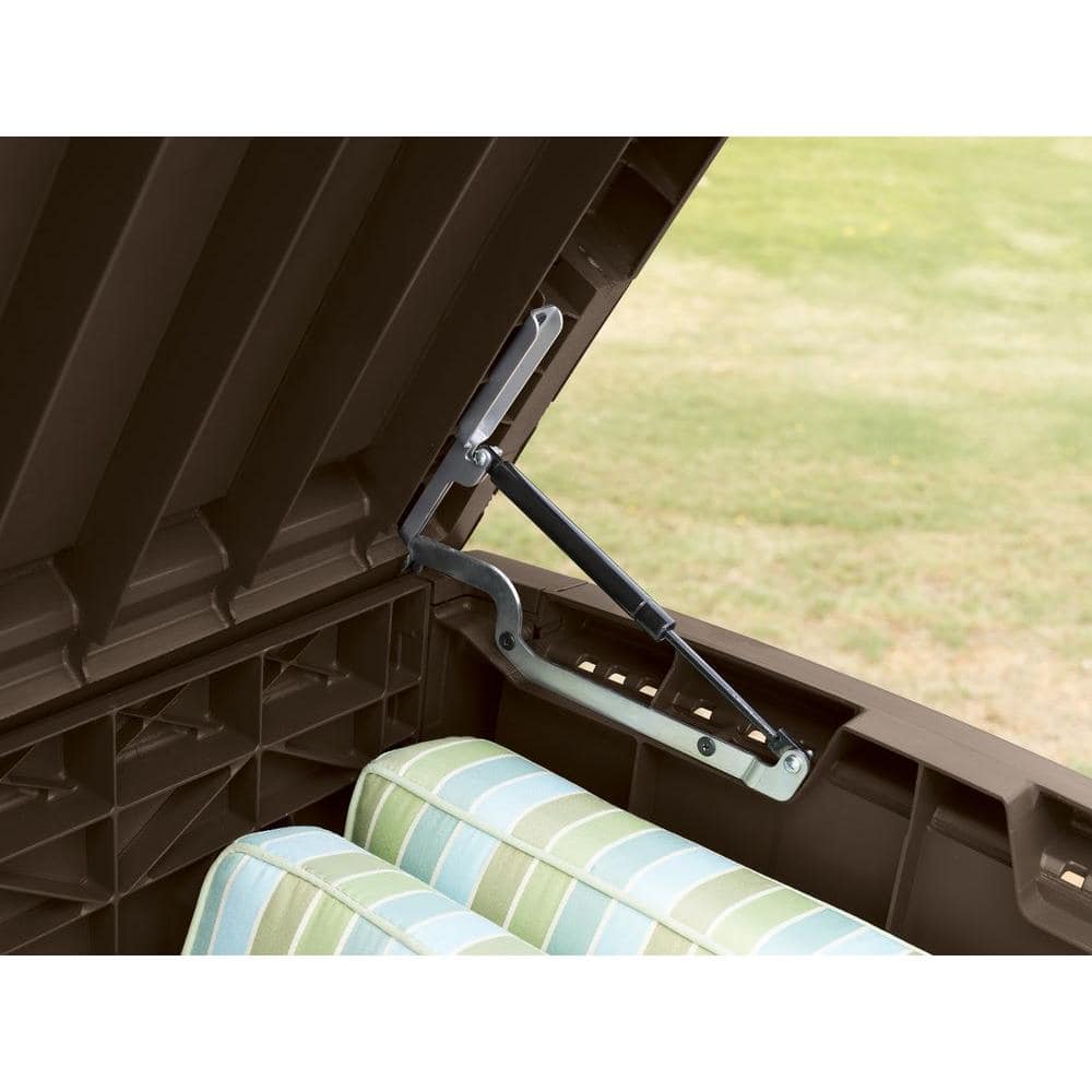 Keter Brown 120 Gallon Lockable Plastic Wicker Deck Box
