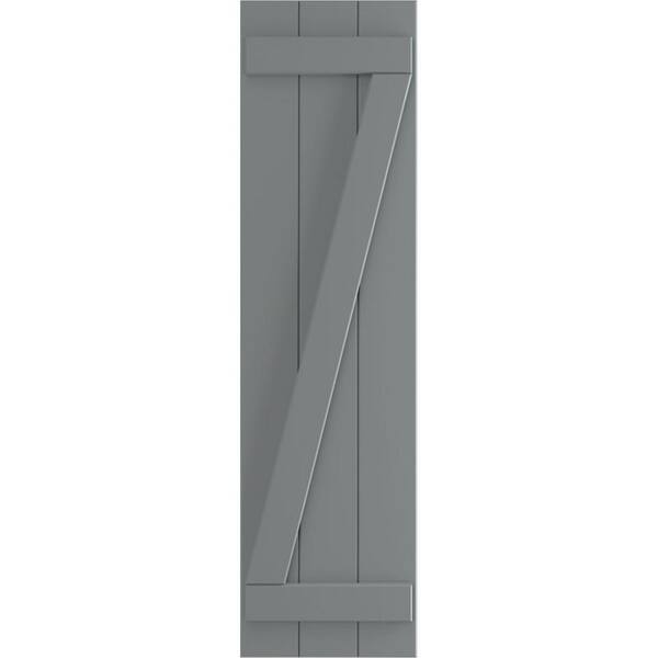 Ekena Millwork 16-1/8 in. x 57 in. True Fit PVC 3-Board Joined Board and Batten Shutters with Z-Bar Pair in Ocean Swell