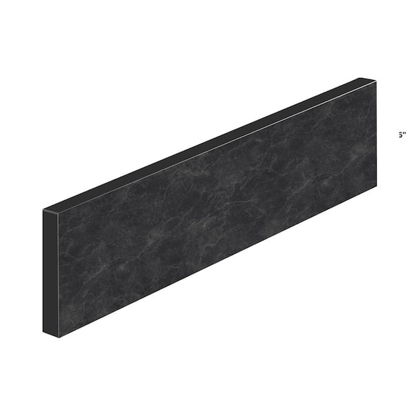 Wilsonart 24.5 in. D L x 4 in. D Engineered Composite Countertop Sidesplash in Black Amani with Satin Finish