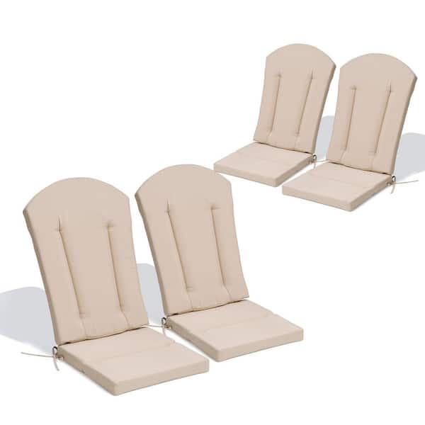 21.65 in. x 49.61 in. 4-Piece Replacement Outdoor Adirondack Chairs Cushion in Beige