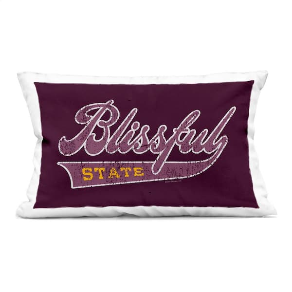 Stupell Industries Blissful State Varsity Pink Print Polyester 14 in. x 20in. Throw Pillow
