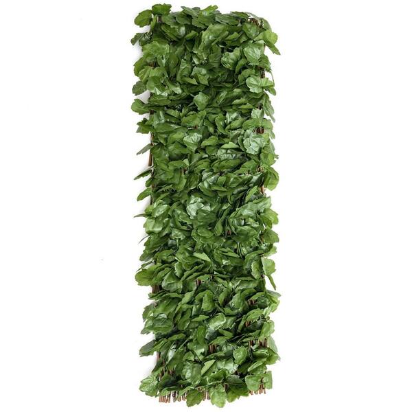 WELLFOR OP-HWY-70780 31 in. Plastic Garden Fence Green Artificial Ivy Fence Screen (Set of 3) - 3
