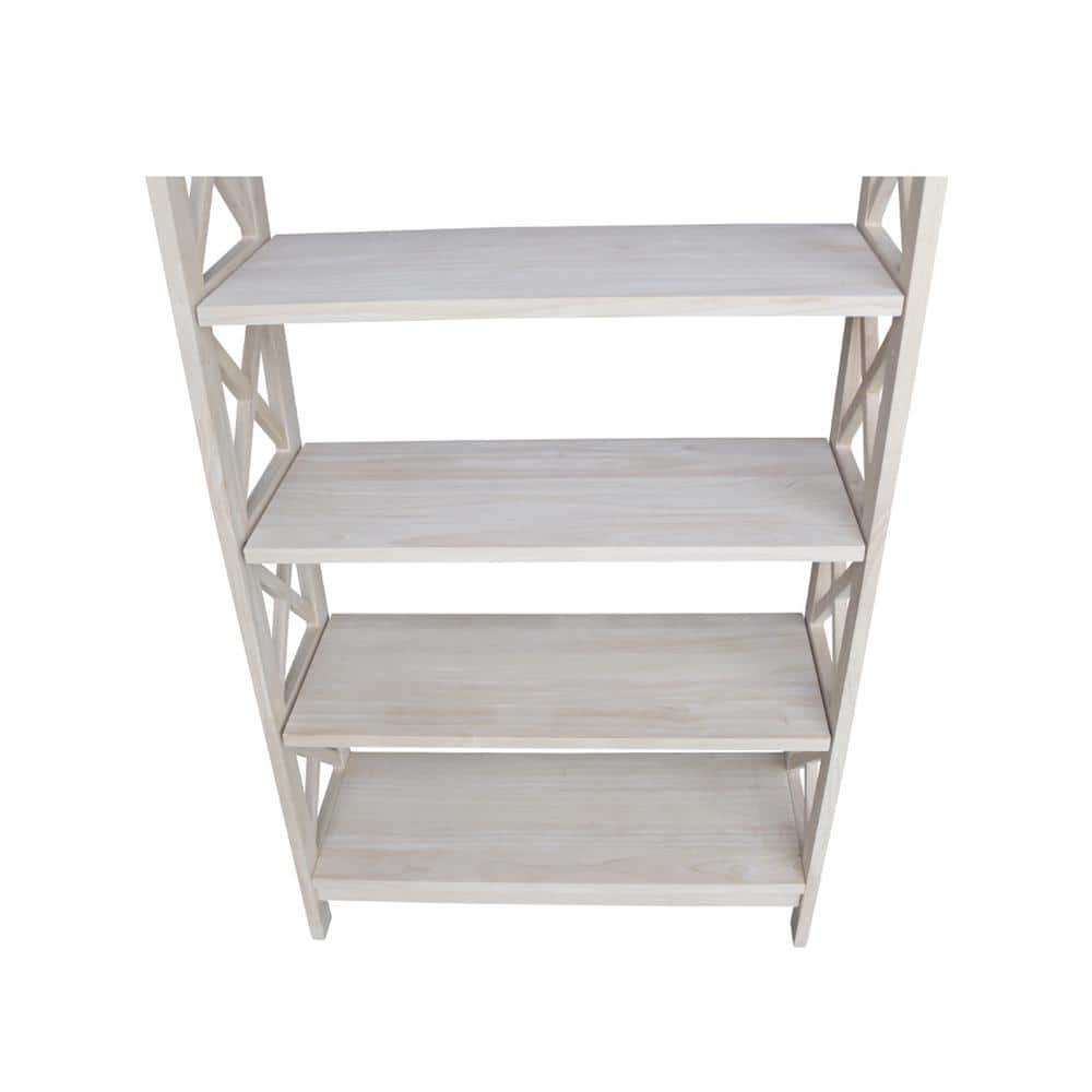 Adjustable Classic 54'' Brown Solid Wood X-Sided Bookcase