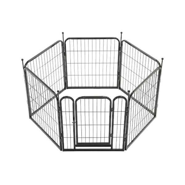 maocao hoom 6-Panels 24 in. Height Heavy Duty Dog Fence Puppy Pen Indoor Outdoor Foldable Pet Exercise Pen