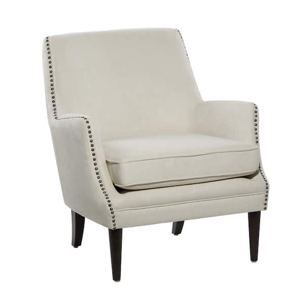Litton Lane 32 in. Contemporary Beige Polyester Side Chair