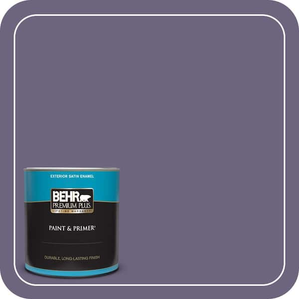 BEHR PREMIUM PLUS 1 qt. #650F-6 Victorian Iris Satin Enamel Exterior Paint & Primer