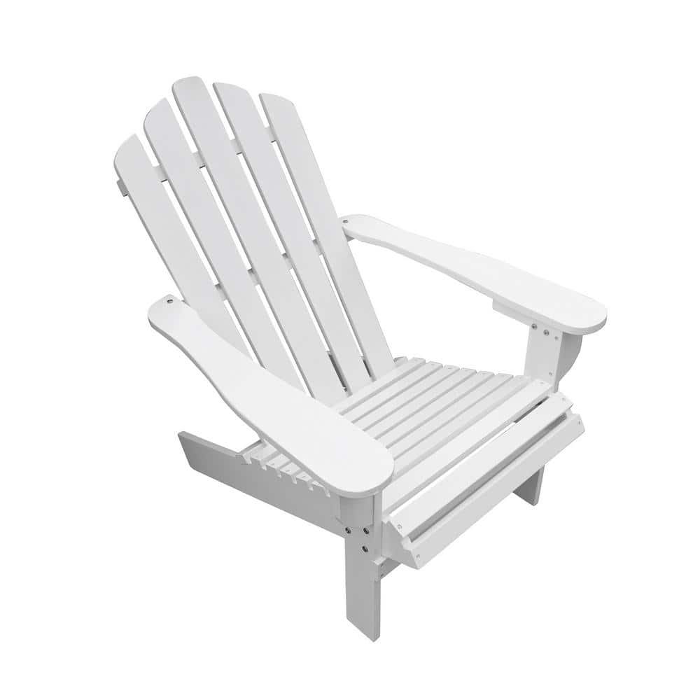 Classic White Reclining Plastic Adirondack Chair