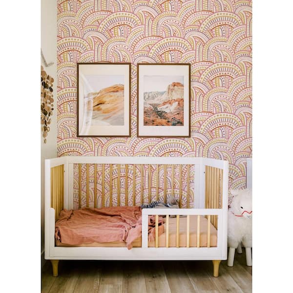 Retro Rainbow Multicolor Warm Vinyl Peel and Stick Wallpaper Roll