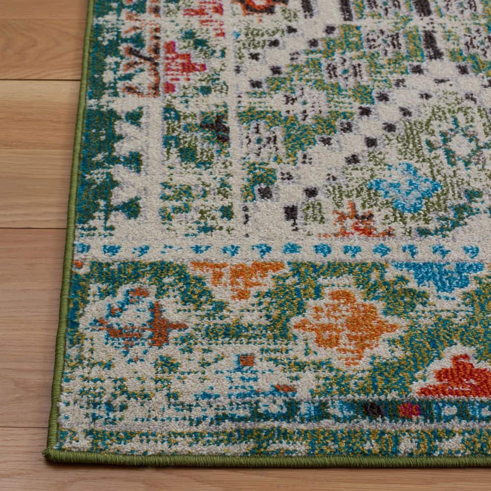 Blue Hand-knotted Synthetic 8' x 10' Rectangular Rug