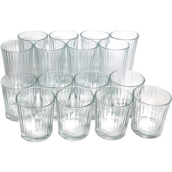 Gibson 16-Piece Home Moonstone Glass Double Old Fashion and Tumbler Set