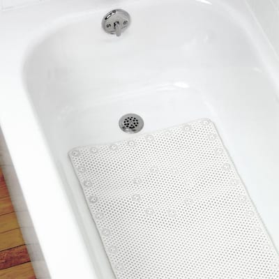 SlipX Solutions 18 in. x 36 in. Extra Long Rubber Bath Safety Mat in White  06600-1 - The Home Depot