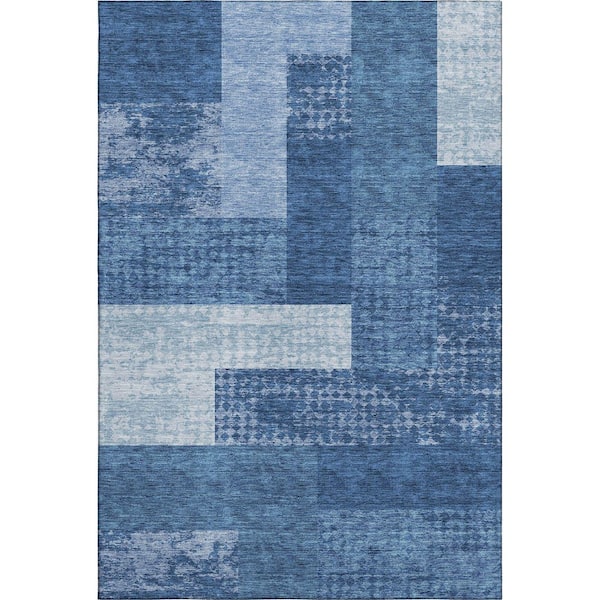 Addison Rugs Mayfield Premium Machine Washable Abstract AMF941 Navy 10 ft. x 14 ft. Area Rug