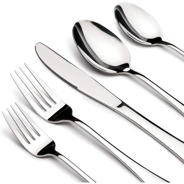 40-Piece Heavy Duty Stainless Steel Silverware Set for 8, Complete Cutlery with Steak Knives, Flatware Serving Sets