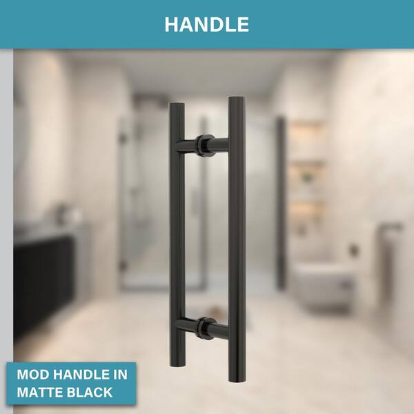 Xspracer Victoria 70-72 in. W x 76 in. H Pivot Frameless Shower Door in Matte Black with 3/8 Inches Thick SGCC Tampered Glass