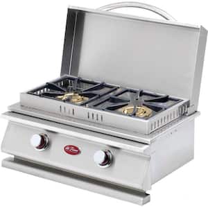 Deluxe Stainless Steel Built-In Dual Fuel Gas Double Side Burner