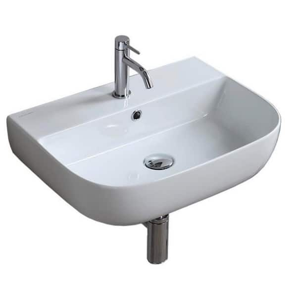 Nameeks Glam Wall Mounted Bathroom Sink in White