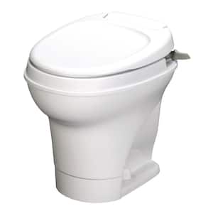 Aqua-Magic V 10 in. Rough-in 1-Piece .06 GPF Single Flush Hand Flush Round RV Toilet in White