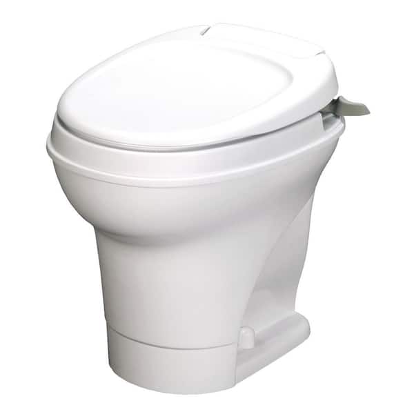 THETFORD Aqua-Magic V 10 in. Rough-in 1-Piece .06 GPF Single Flush Hand Flush Round RV Toilet in White