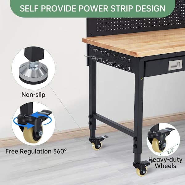 PioneerWorks Heavy Duty Adjustable Workbench 48