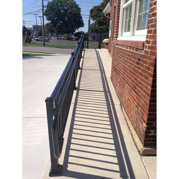 EZ Handrail 8 ft. x 1.9 in. White Aluminum Round ADA Handrail