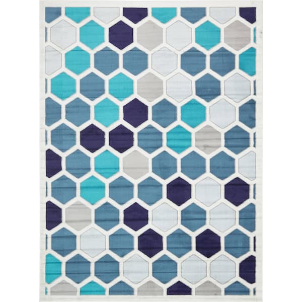 Unique Loom Metro Honeycomb Ivory 9' 0 x 12' 0 Area Rug