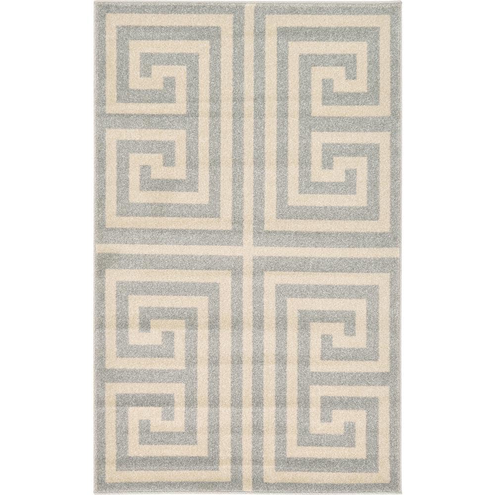 Athens Greek Key Gray 3' 3 x 5' 3 Area Rug price history on PriceWatchPro