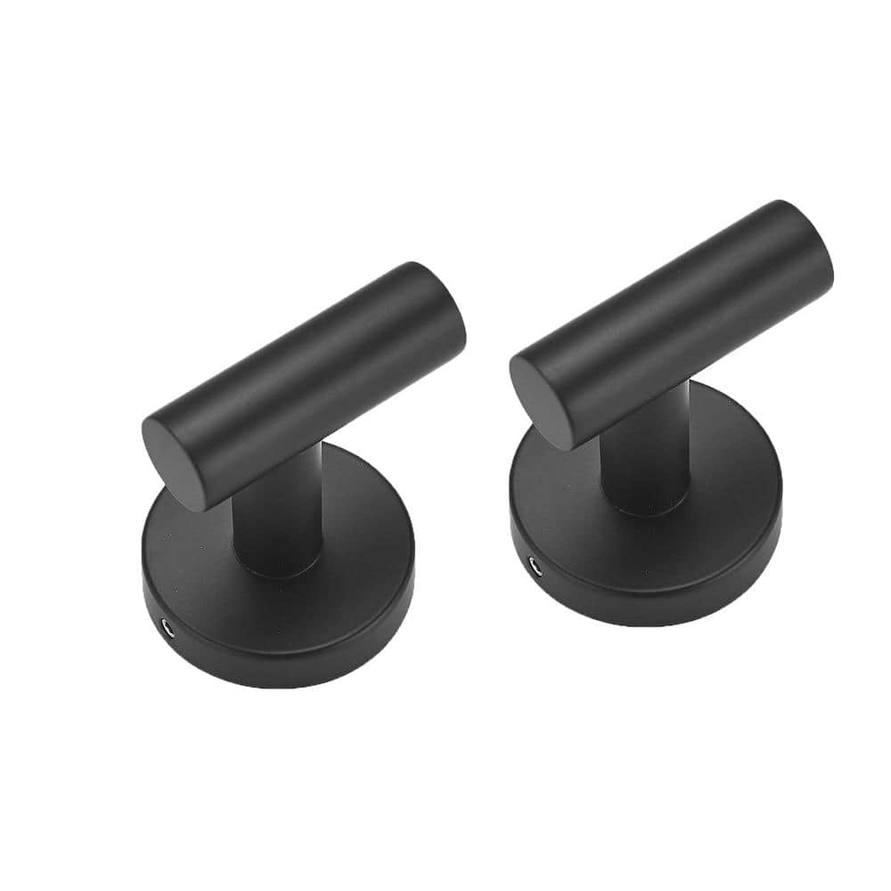 Movisa 2-Piece J-Hook Robe/Towel Hooks in Matte Black MVSR19 - The Home ...