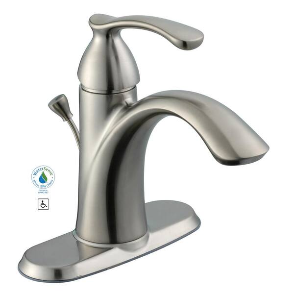 Glacier Bay Edgewood 4 in. Centerset 1Handle Bathroom Faucet in Brushed Nickel 67192W6004