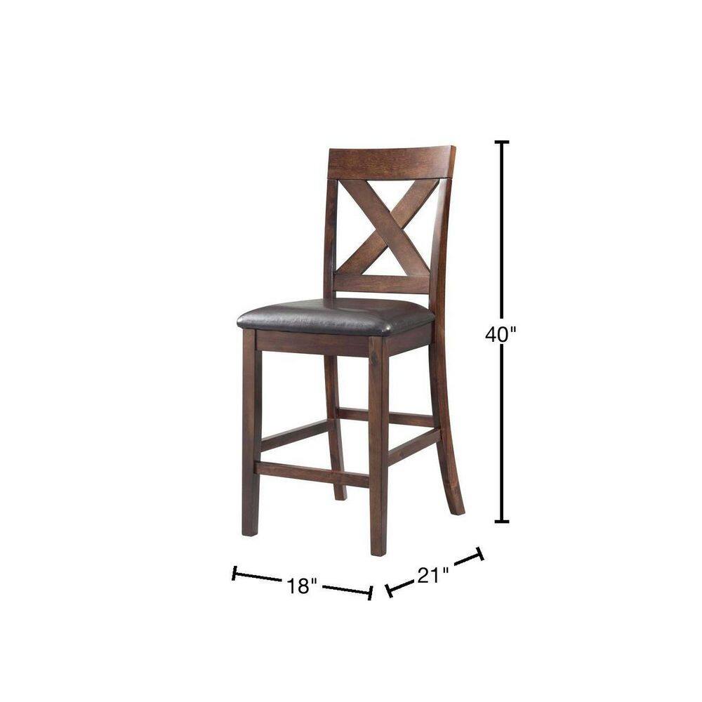 Side chair with dimensions 40" height, 18" seat depth, and 21" seat width.