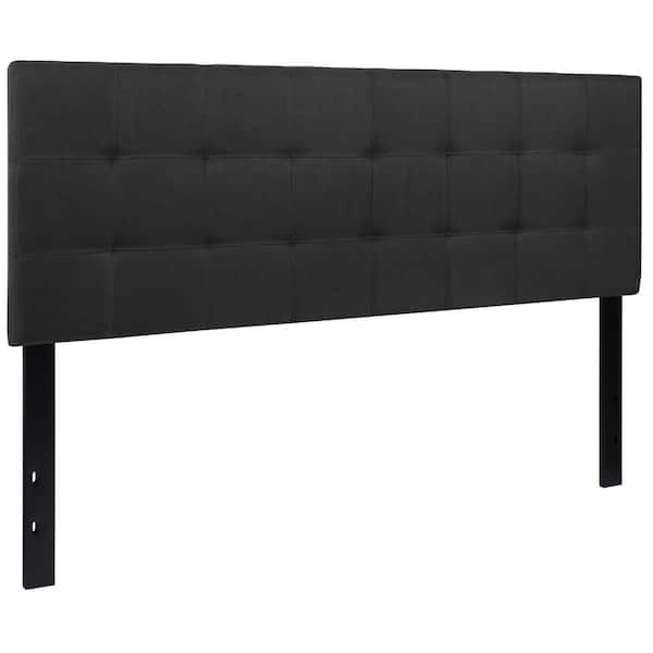 Carnegy Avenue Black Bedford Tufted Upholstered Headboard for Queen Size Bed, Adjustable Height Contemporary Fabric Tufted Headboard