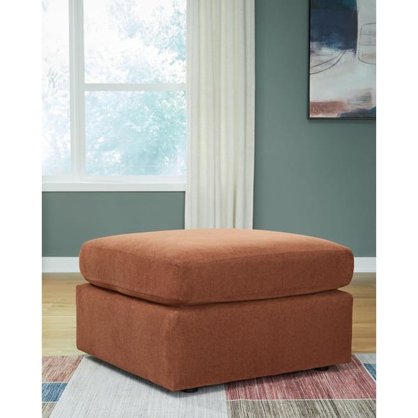 Signature DESIGN BY ASHLEY Modmax Brown Polyester Square Cocktail Medium Ottoman