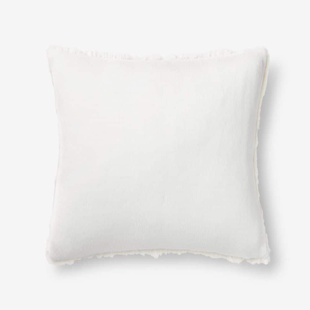 The Company Store Cozy Plush Sherpa Off White 20 in. x 20 in. Pillow