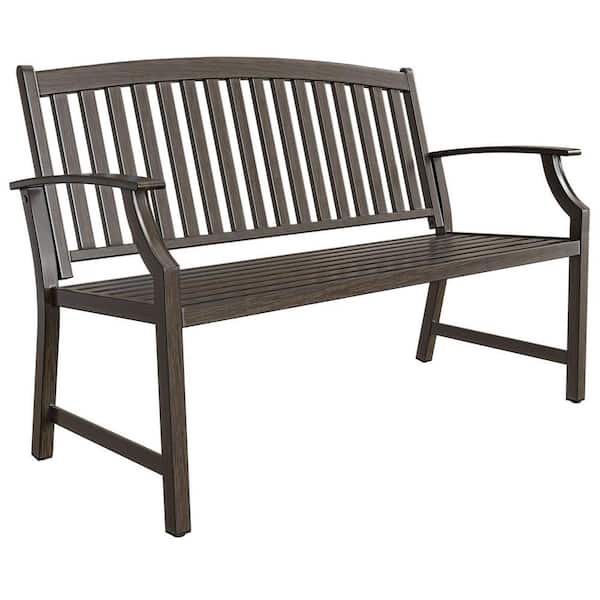 Unbranded 52 in. 2 Capacity -Person Northwoods Brown Anti-Rust Aluminum Outdoor Bench