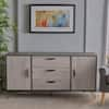 Noble House Two-Toned Gray Cabinet with 3 Drawers and 2 Doors 39177 ...