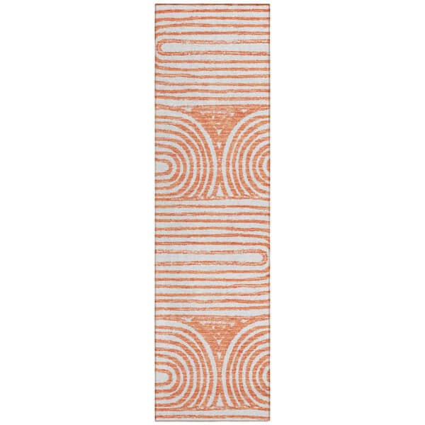 Addison Rugs Chantille ACN540 Salmon 2 ft. 3 in. x 7 ft. 6 in. Machine Washable Indoor/Outdoor Geometric Runner Rug