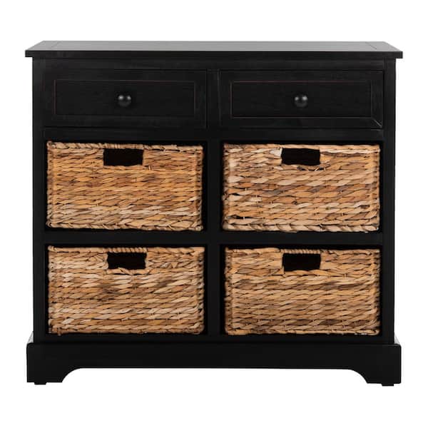SAFAVIEH Herman 6-Drawer Black Nightstand Chest
