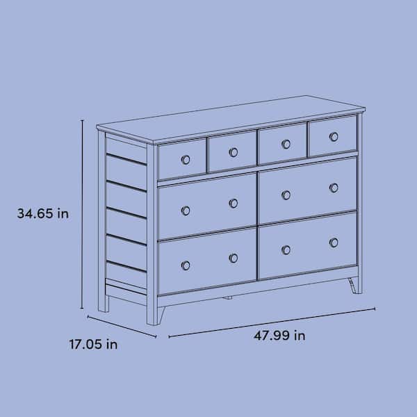 Storkcraft Moss 6 Drawer Double Dresser, White Storkcraft Moss 6 Drawer Double Dresser, White