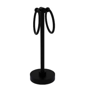 Southbeach Collection Vanity Top 2 Towel Ring Guest Towel Holder in Matte Black