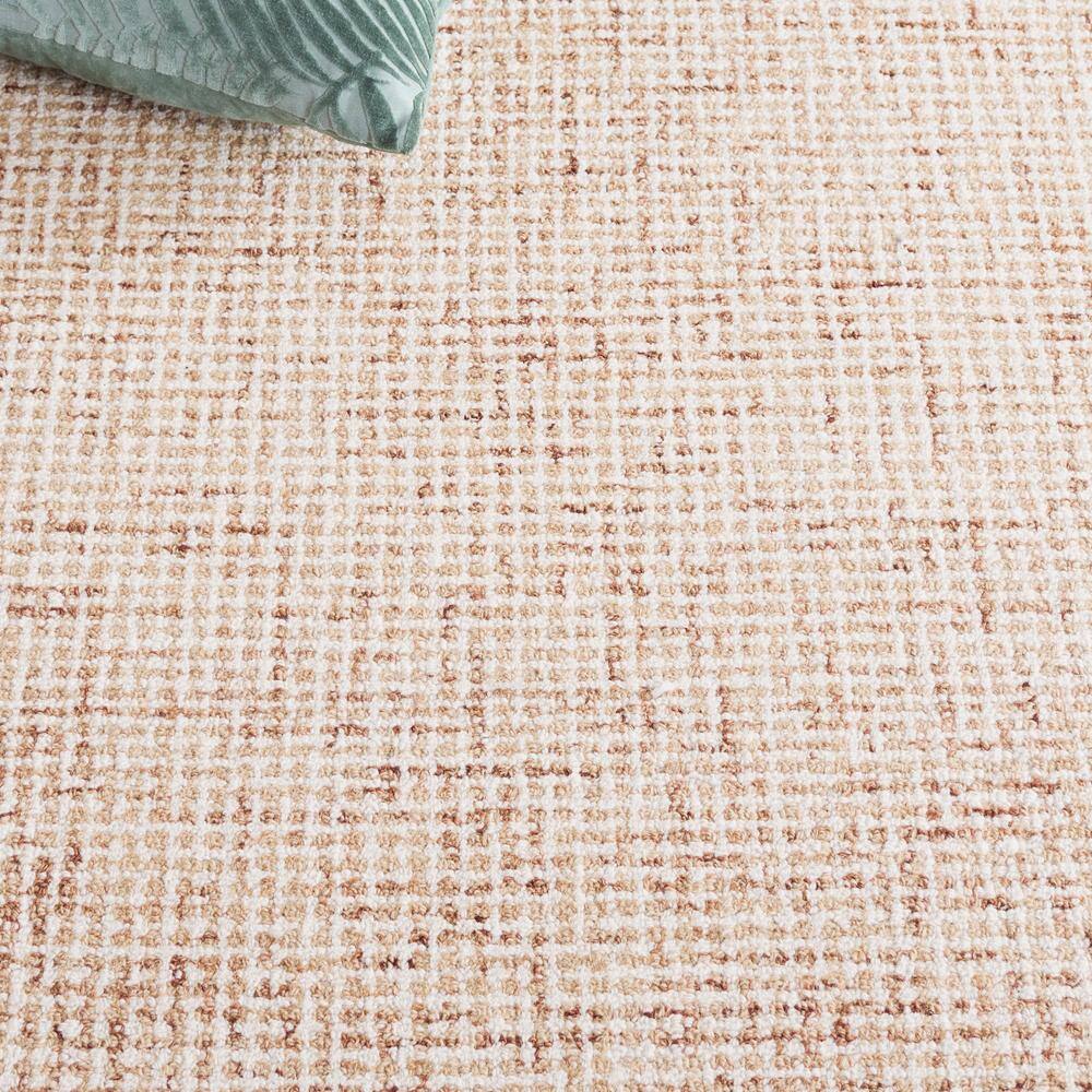 Rust and Ivory Rectangular Handmade Tufted Wool Area Rug 5x8