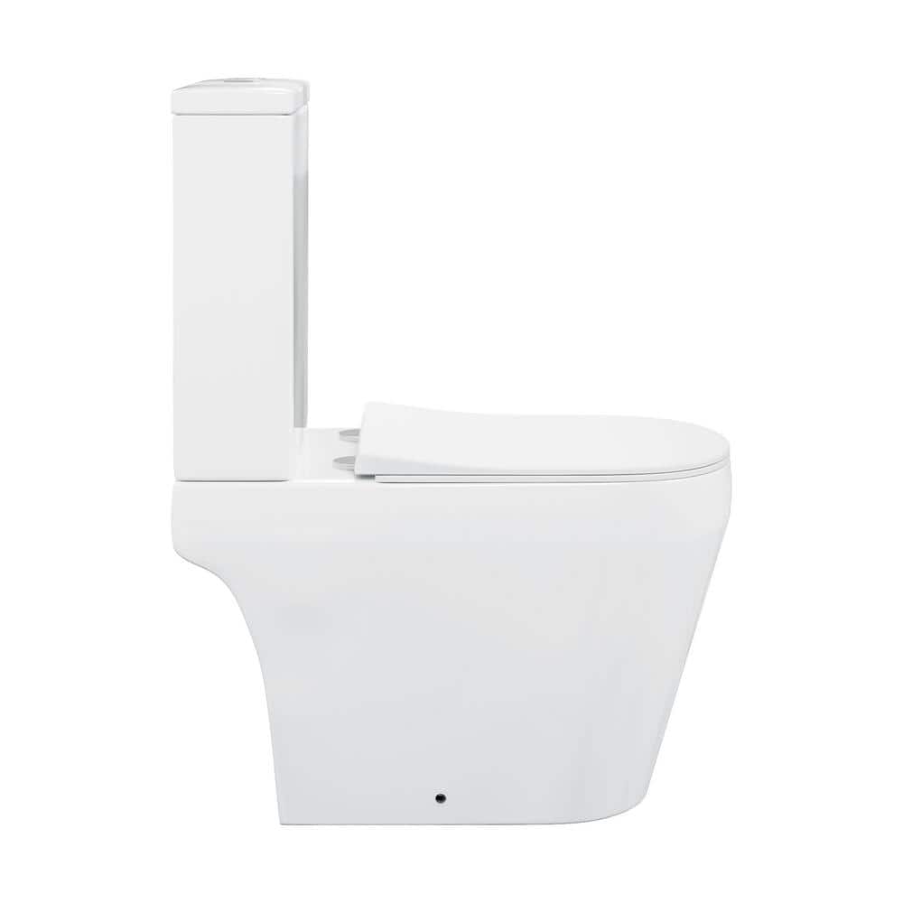White Elongated Dual-Flush High Efficiency Free Standing Toilet