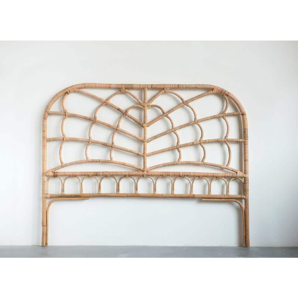 Natural Rattan Arched King Headboard