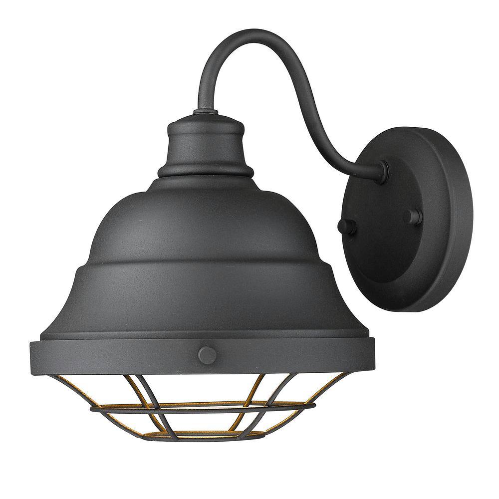 Black and Gold Dimmable Industrial Outdoor Wall Sconce