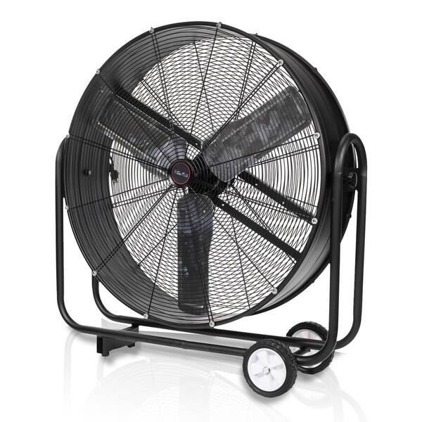 XtremepowerUS 36 in. 3-Speed Drum Rolling Barrel Floor Fan with Wheels